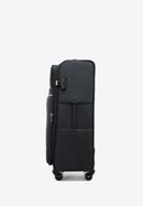 Velký měkký kufr s lesklým zipem na přední straně, černá, 56-3S-853-10, Obrázek 2