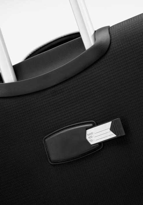 Malý měkký kufr s lesklým zipem na přední straně, černá, 56-3S-851-10, Obrázek 9