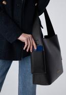 Vyztužená kožená dámská kabelka s pouzdrem, černá, 98-4E-206-1, Obrázek 16