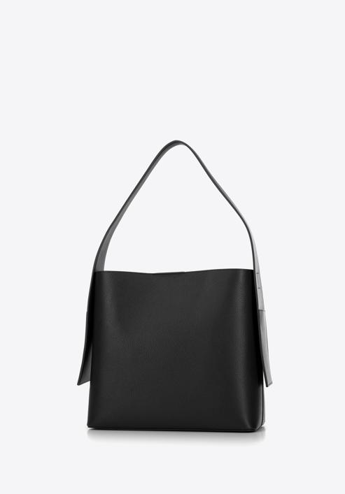 Vyztužená kožená dámská kabelka s pouzdrem, černá, 98-4E-206-1, Obrázek 2