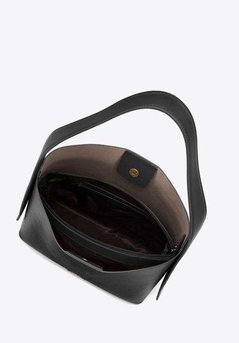 Vyztužená kožená dámská kabelka s pouzdrem, černá, 98-4E-206-1, Obrázek 3