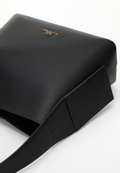 Vyztužená kožená dámská kabelka s pouzdrem, černá, 98-4E-206-6, Obrázek 4