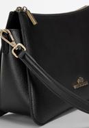 Zaoblená kožená dámská kabelka, černá, 98-4E-217-1, Obrázek 4