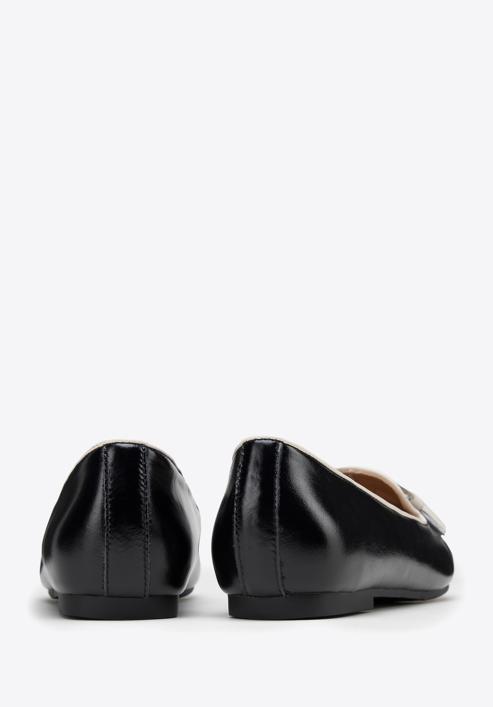 Dámské kožené boty s ozdobnými střapci, černo-béžová, 98-D-958-19-41, Obrázek 4