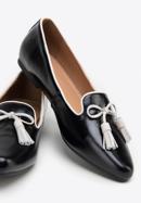 Dámské kožené boty s ozdobnými střapci, černo-béžová, 98-D-958-4-41, Obrázek 7