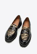 Dámské kožené boty se zvířecím motivem, černo-béžová, 97-D-512-10-38, Obrázek 2