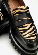 Dámské kožené boty se zvířecím motivem, černo-béžová, 97-D-512-10-41, Obrázek 8