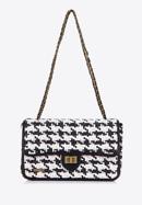 Dámská pletená  kabelka s řetízkem, černo-bílá, 98-4Y-010-10, Obrázek 2