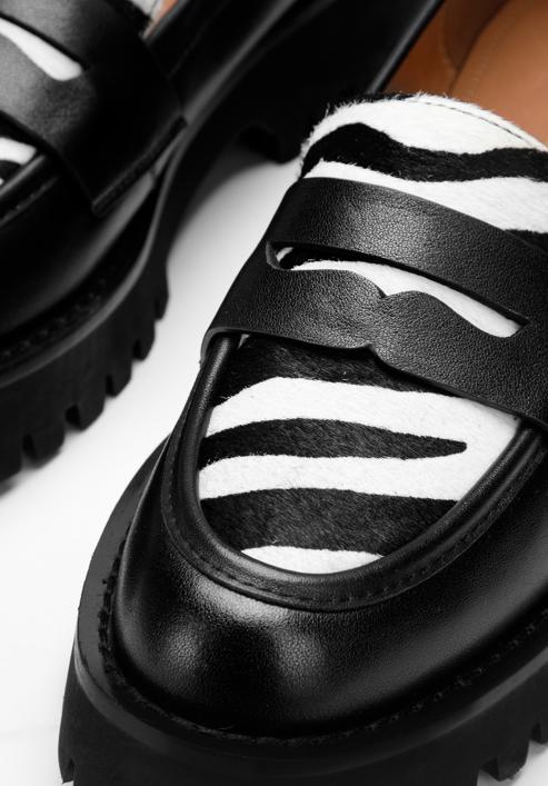 Dámské kožené boty se zvířecím motivem, černo-bílá, 97-D-512-51-39, Obrázek 7