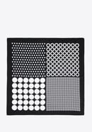 Vzorovaný hedvábný kapesníček, černo-bílá, 96-7P-001-X24, Obrázek 3