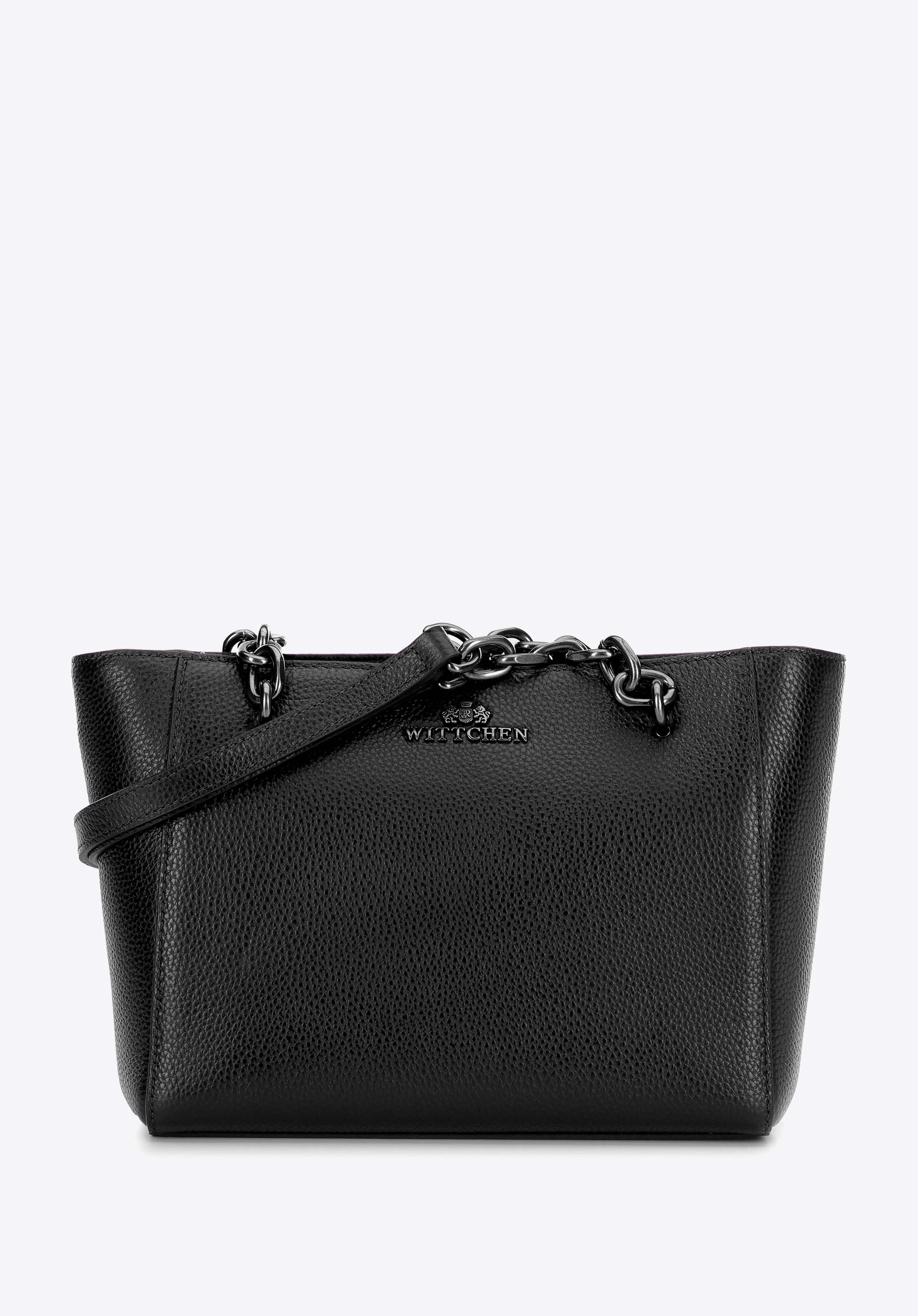 Dámská kožená kabelka, černo-grafitová, 100-4E-604-G1, Obrázek 1