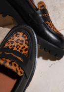 Dámské kožené boty se zvířecím motivem, černo-hnědá, 97-D-512-41-41, Obrázek 35