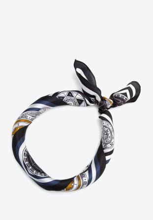 Dámský vzorovaný hedvábný šátek, černo-hnědá, 97-7D-S01-X6, Obrázek 1
