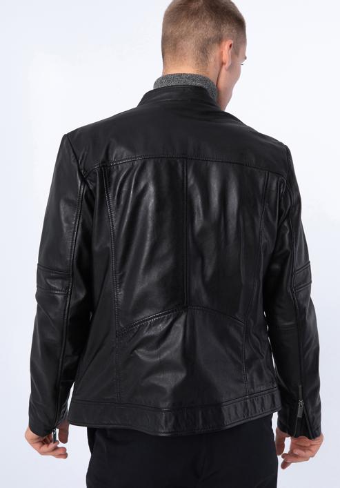 Pánská dvoubarevná kožená bunda, černo-hnědá, 97-09-853-1N-2XL, Obrázek 18