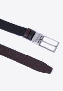 Pánský klasický oboustranný kožený pásek, černo-hnědá, 98-8M-901-8-90, Obrázek 2