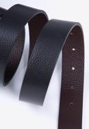 Pánský klasický oboustranný kožený pásek, černo-hnědá, 98-8M-901-1-12, Obrázek 3