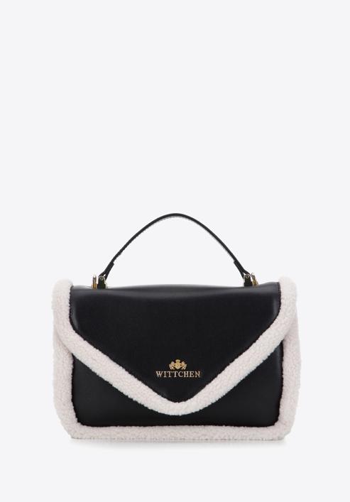 Malá dámská kabelka s ekologickou kožešinou, černo-krémová, 97-4E-607-4, Obrázek 1