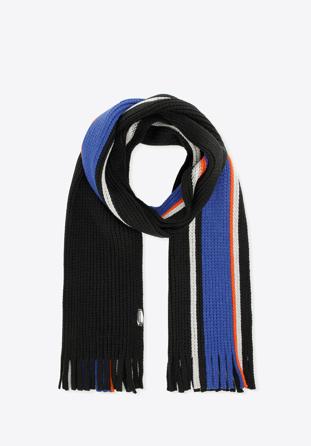 Pánský šátek se svislými pruhy, černo-modrá, 98-7M-X03-X2, Obrázek 1