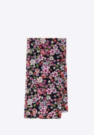 Dámský tenký květinový šátek, černo-růžová, 98-7D-X05-X2, Obrázek 1