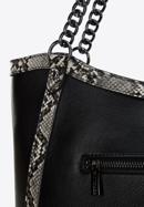 Dámská kabelka z ekologické kůže se zvířecí texturou, černo šedá, 97-4Y-508-9, Obrázek 5