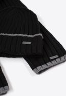 Pánská zimní sada s barevným páskem, černo šedá, 97-SF-008-18, Obrázek 5
