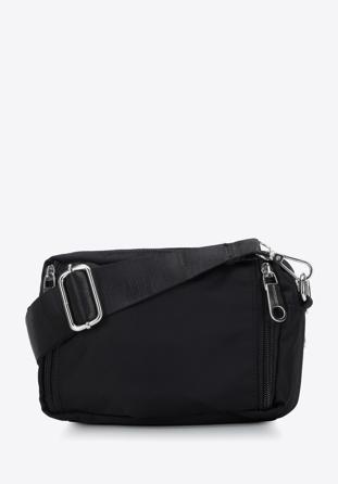 Dámská malá nylonová taška, černo-stříbrná, 98-4Y-103-1S, Obrázek 1