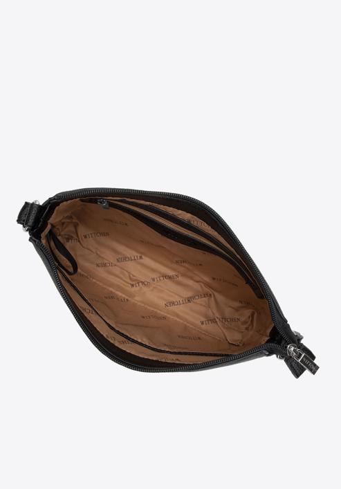 Dámská dvojitá kabelka z ekologické kůže s ozdobným řetízkem, černo-stříbrná, 98-4Y-508-0, Obrázek 4