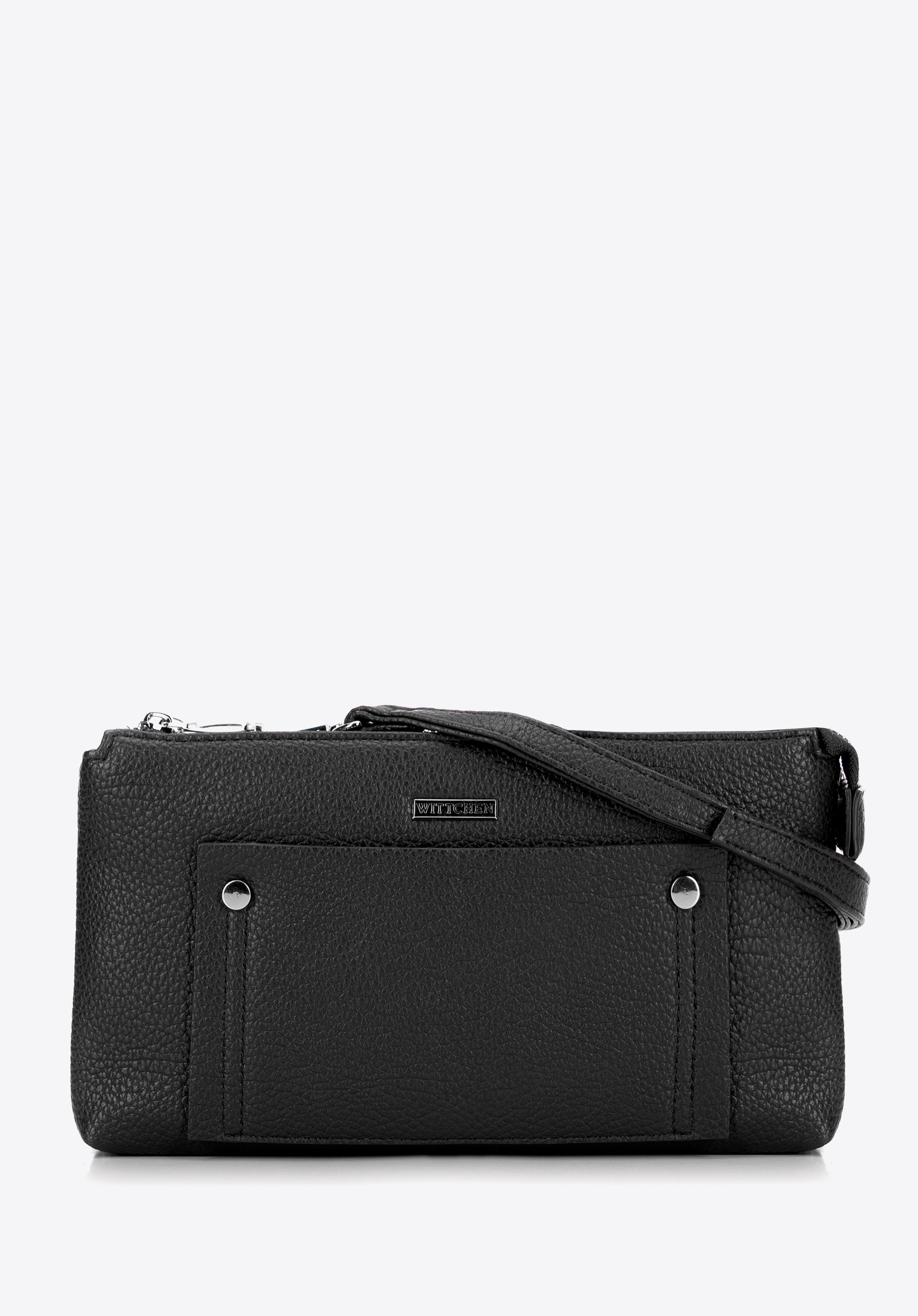 Dámská dvoukomorová crossbody kabelka, černo-stříbrná, 29-4Y-604-1S, Obrázek 1