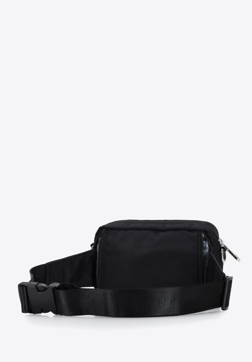 Dámská malá nylonová taška, černo-stříbrná, 98-4Y-103-1G, Obrázek 4