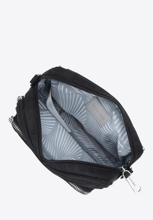 Dámská malá nylonová taška, černo-stříbrná, 98-4Y-103-1G, Obrázek 5