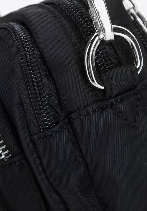 Dámská malá nylonová taška, černo-stříbrná, 98-4Y-103-1G, Obrázek 6