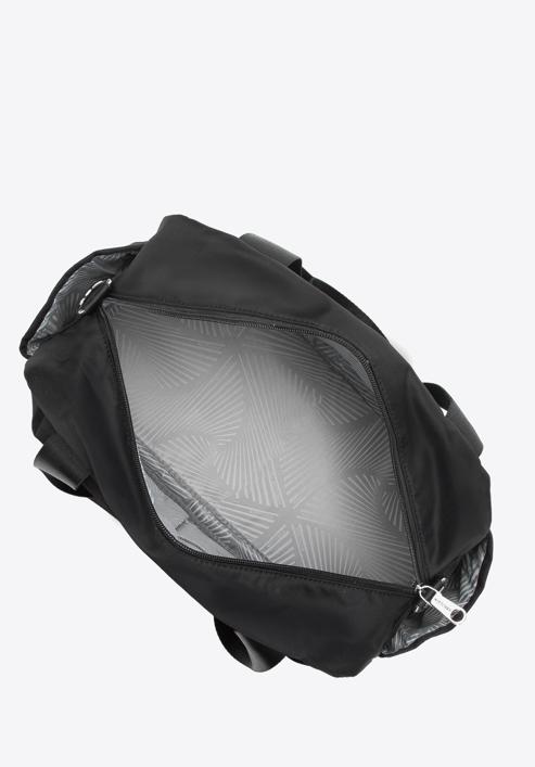 Malá cestovní taška z nylonu, černo-stříbrná, 98-4Y-106-1G, Obrázek 4