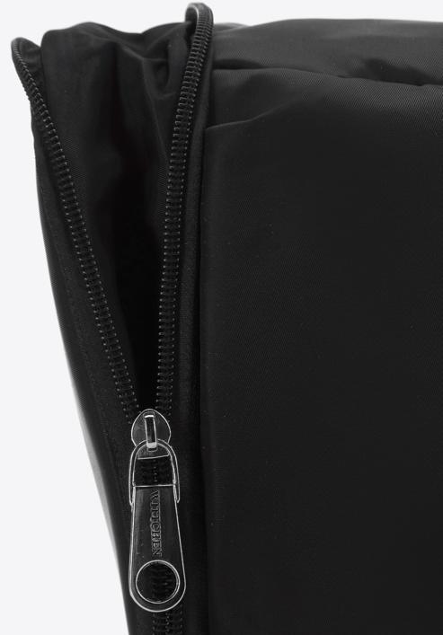 Malá cestovní taška z nylonu, černo-stříbrná, 98-4Y-106-1G, Obrázek 5