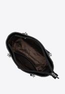 Malá dámská kožená kabelka s řetízkem, černo-stříbrná, 98-4E-611-9, Obrázek 4