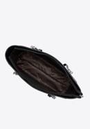 Velká kožená kabelka s řetízkem, černo-stříbrná, 98-4E-610-1S, Obrázek 4