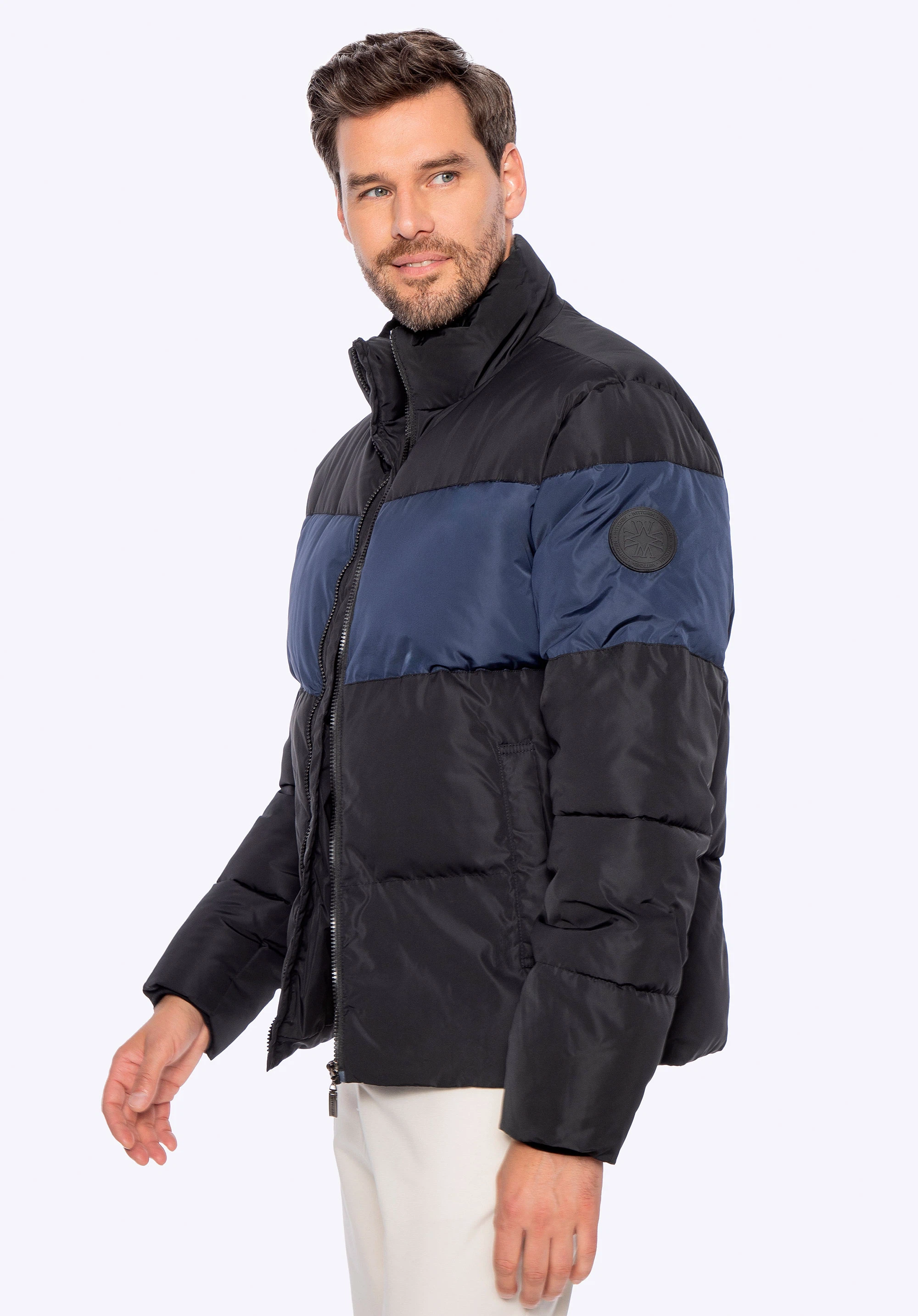 Pánská prošívaná bunda, černo-tmavěmodrá, 97-9D-951-1N-XL, Obrázek 1