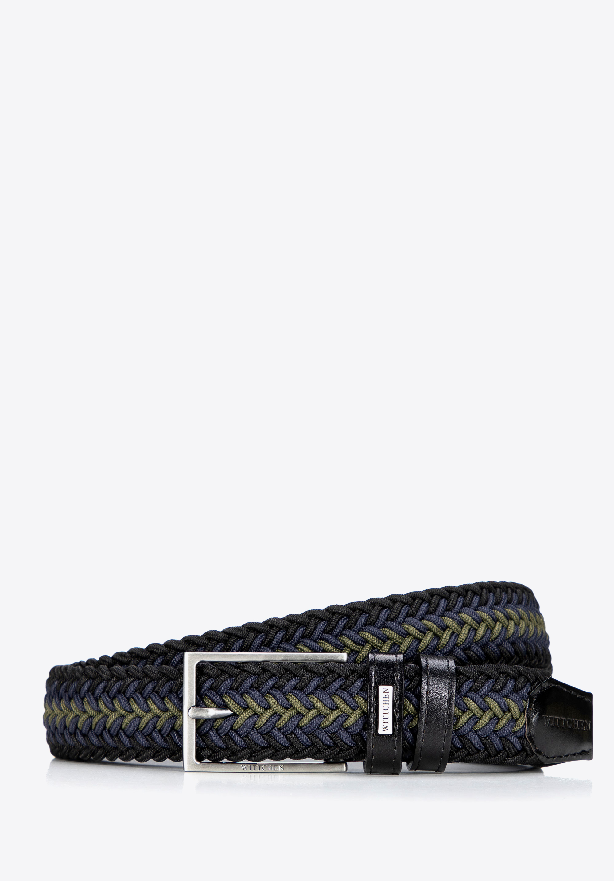 Pánský klasický látkový opasek, černo-zelená, 101-8M-404-1Z-90, Obrázek 1