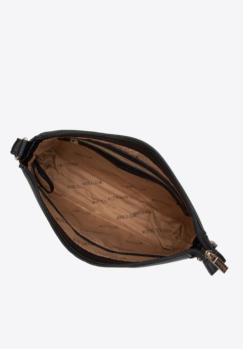 Dámská dvojitá kabelka z ekologické kůže s ozdobným řetízkem, černo-zlatá, 98-4Y-508-1G, Obrázek 4