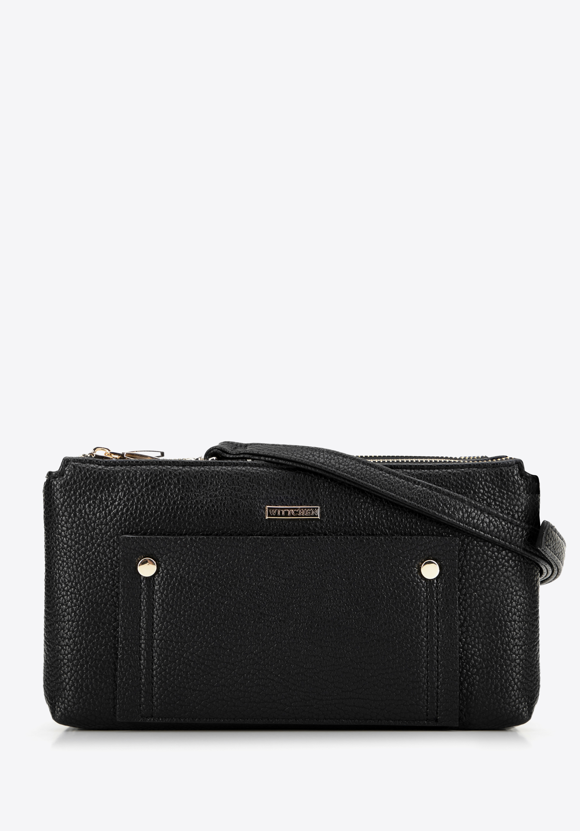Dámská dvoukomorová crossbody kabelka, černo-zlatá, 29-4Y-604-1G, Obrázek 1