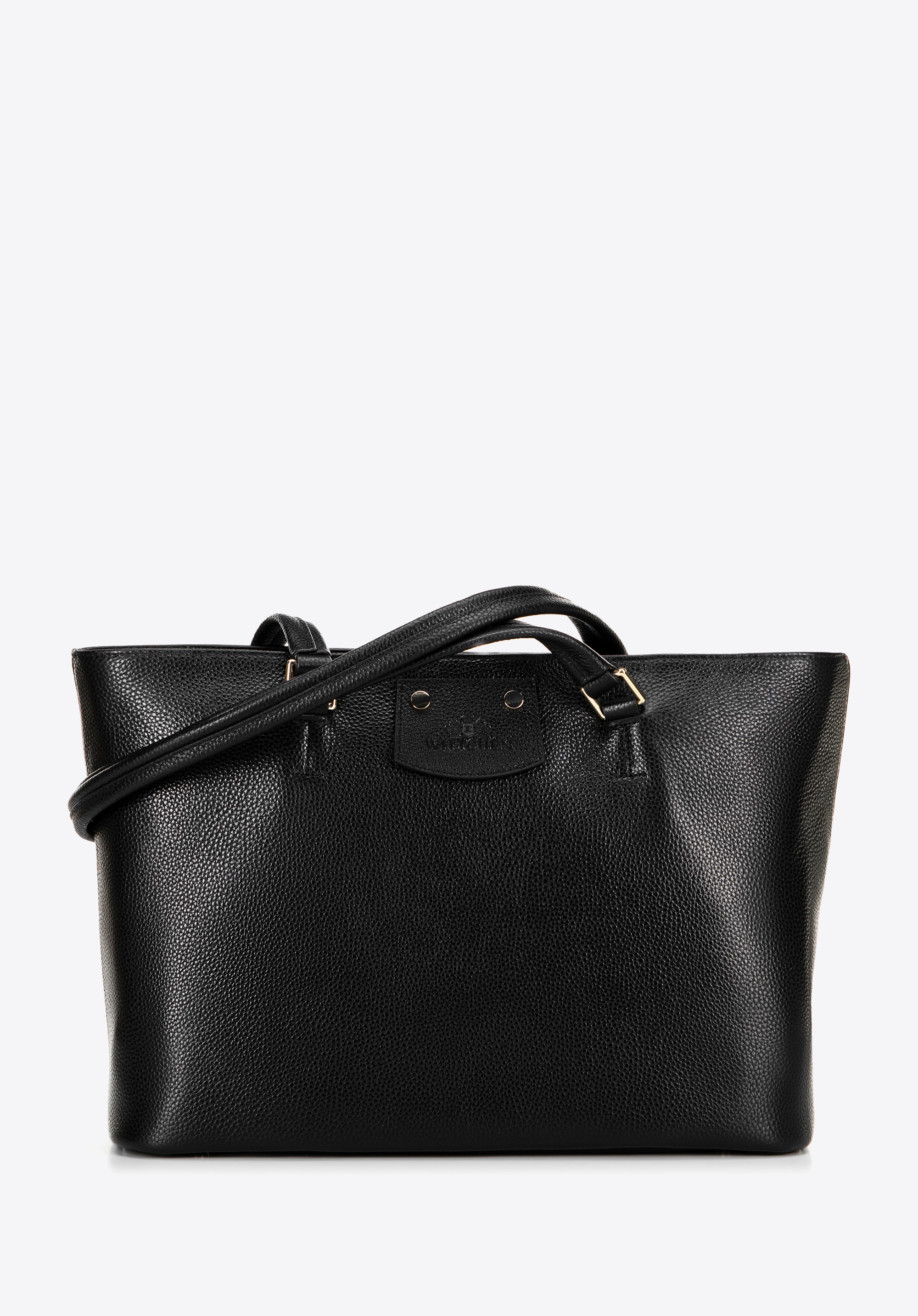 Dámská kožená shopper taška, černo-zlatá, 100-4E-621-1G, Obrázek 1