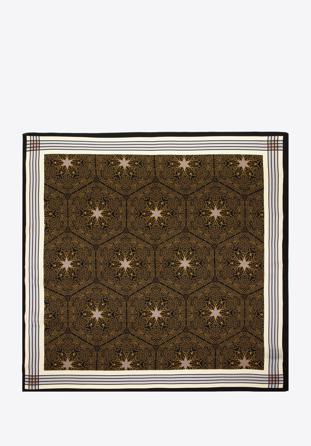 Dámský velký vzorovaný hedvábný šátek, černo-zlatá, 97-7D-S02-X6, Obrázek 1