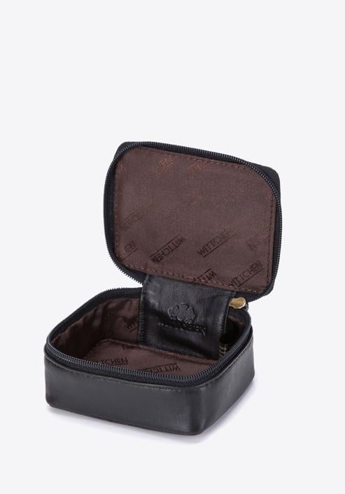Kožená mini kosmetická taška, černo-zlatá, 98-2-003-0, Obrázek 3
