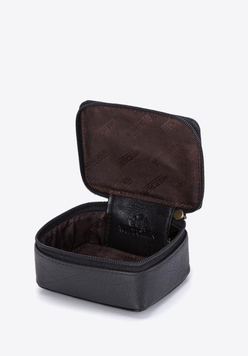 Kožený mini kosmetický kufřík, černo-zlatá, 98-2-003-14, Obrázek 3