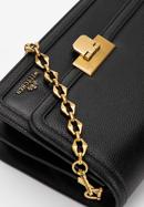 Malá dámská kožená kabelka s ozdobným řetízkem, černo-zlatá, 98-4E-212-9, Obrázek 5