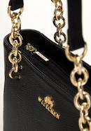 Malá dámská kožená kabelka s řetízkem, černo-zlatá, 98-4E-611-1S, Obrázek 5