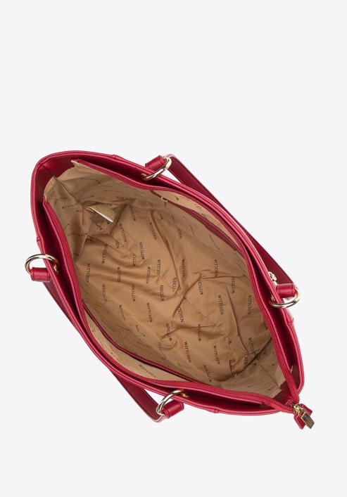 Dámská kabelka ekologické kůže s ozdobnými kolečky, červená, 97-4Y-631-5, Obrázek 4