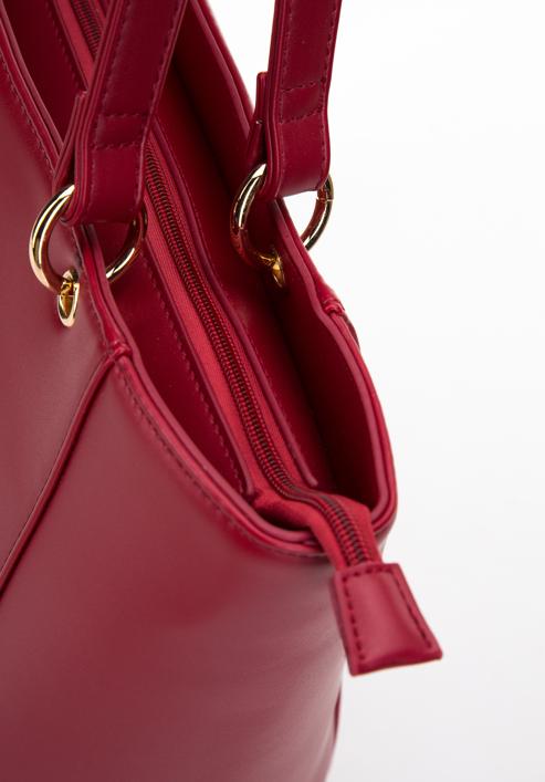 Dámská kabelka ekologické kůže s ozdobnými kolečky, červená, 97-4Y-631-5, Obrázek 5