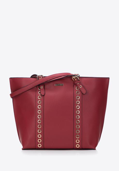 Dámská kabelka s nýtovanými popruhy, červená, 97-4Y-771-1, Obrázek 2