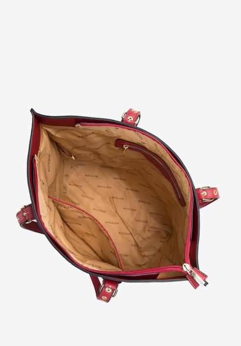 Dámská kabelka s nýtovanými popruhy, červená, 97-4Y-771-1, Obrázek 4
