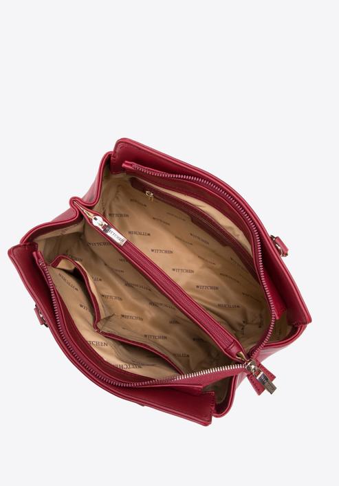 Dámská kabelka z ekologické kůže s vyraženým monogramem, červená, 97-4Y-225-4, Obrázek 3